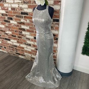 Silver Sequin Prom dress